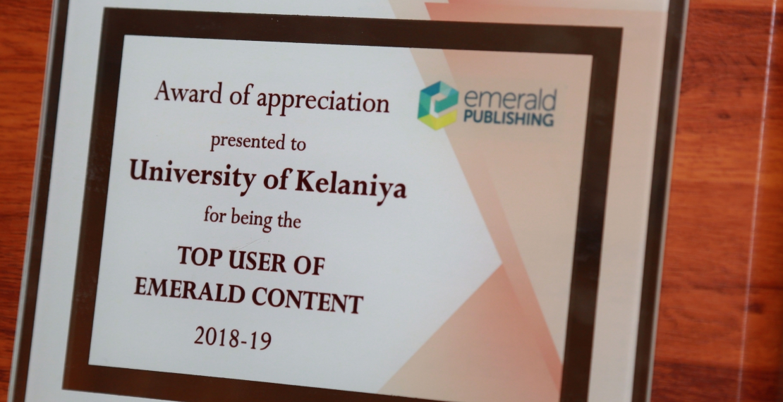 Award of top user of Emerald content 2018/2019
